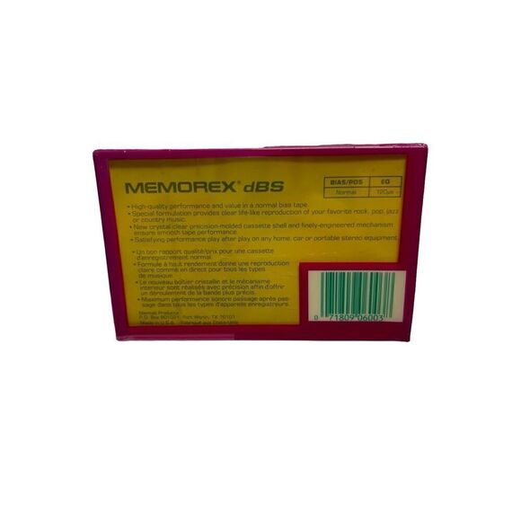 Memorex dBS 60 Minute Blank Cassette Audio Tapes Lot of 4 Brand New - Picture 3 of 4